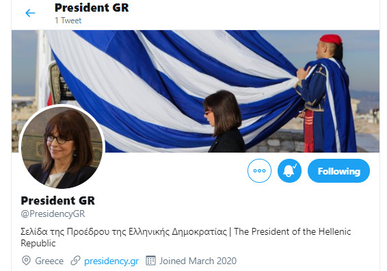 Πρόεδρος της Δημοκρατίας tweeter