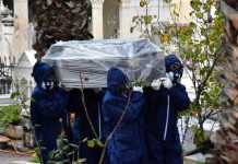 Με ειδικές στολές και μάσκες η κηδεία του πρώτου θύματος του κορονοϊού στο Ναύπλιο