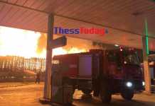 Διαβατά Θεσσαλονίκης: Μεγάλη φωτιά κοντά σε πρατήριο καυσίμων (Βίντεο)